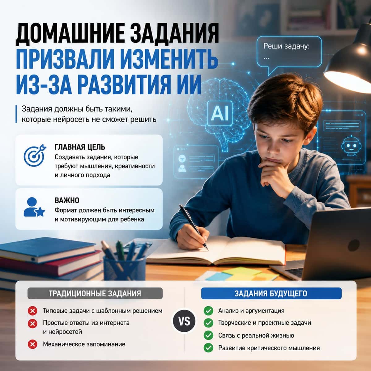 Домашние задания призвали изменить из-за развития ИИ