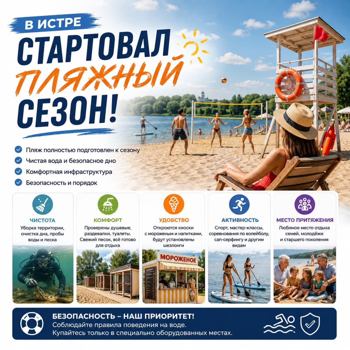В Истре стартовал пляжный сезон!