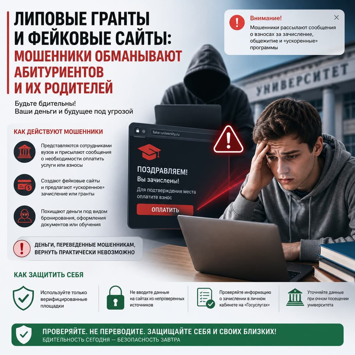 Липовые гранты и фейковые сайты: мошенники обманывают абитуриентов и их родителей