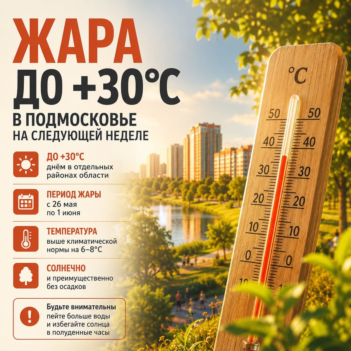 Жара до +30°С вдарит по Подмосковью на следующей неделе, — синоптики